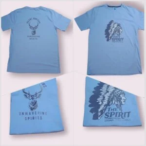 Natural Born Hunter Sky Blue Half Sleeve Cotton T-Shirt
