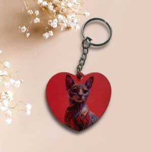 Abstract Cat Keychain