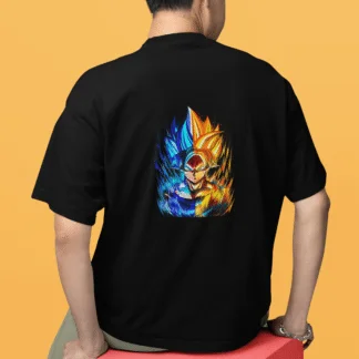 Goku and Vegeta - Oversized T-Shirt Boy Back
