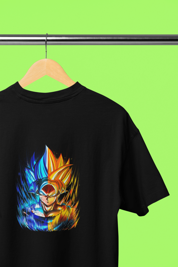 Goku and Vegeta - Oversized T-Shirt Back