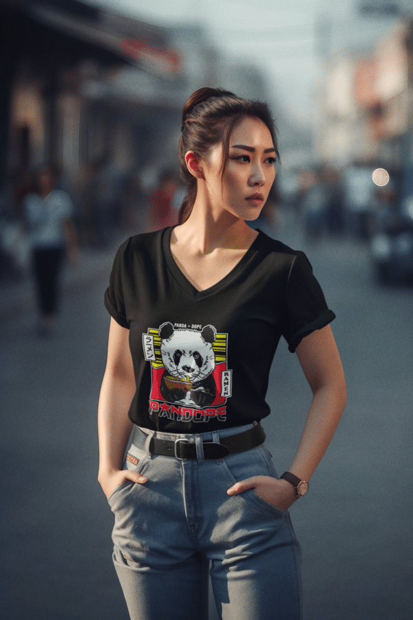 Pandope - Panda Dope V -Neck T-Shirt