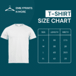 Half Sleeve T-Shirt Size Chart